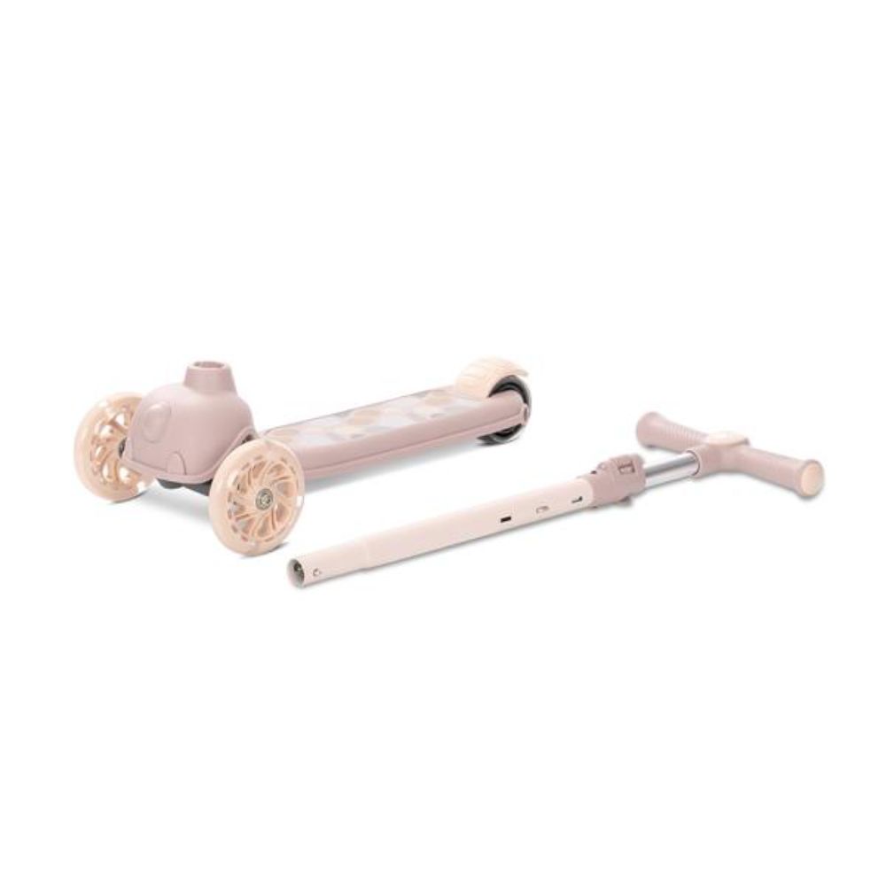 Trotineta, Lorelli Jetster, pana la 20 kg, maner reglabil 3 eozitii, roti cu leduri colorate, frana de picior, Beige