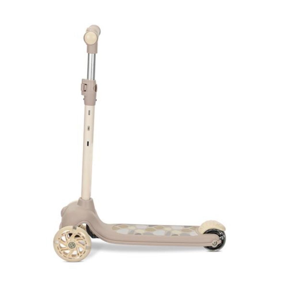 Trotineta, Lorelli Jetster, pana la 20 kg, maner reglabil 3 eozitii, roti cu leduri colorate, frana de picior, Beige