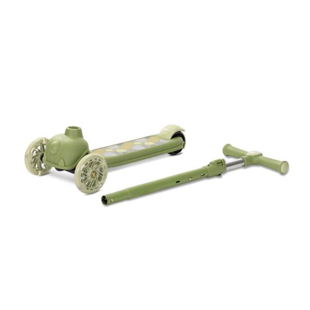 Trotineta, Lorelli Jetster, pana la 20 kg, maner reglabil 3 eozitii, roti cu leduri colorate, frana de picior, Green