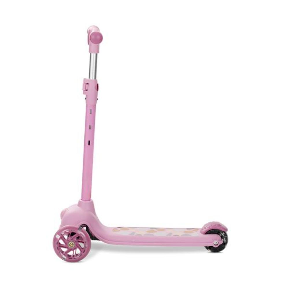 Trotineta, Lorelli Jetster, pana la 20 kg, maner reglabil 3 eozitii, roti cu leduri colorate, frana de picior, Pink