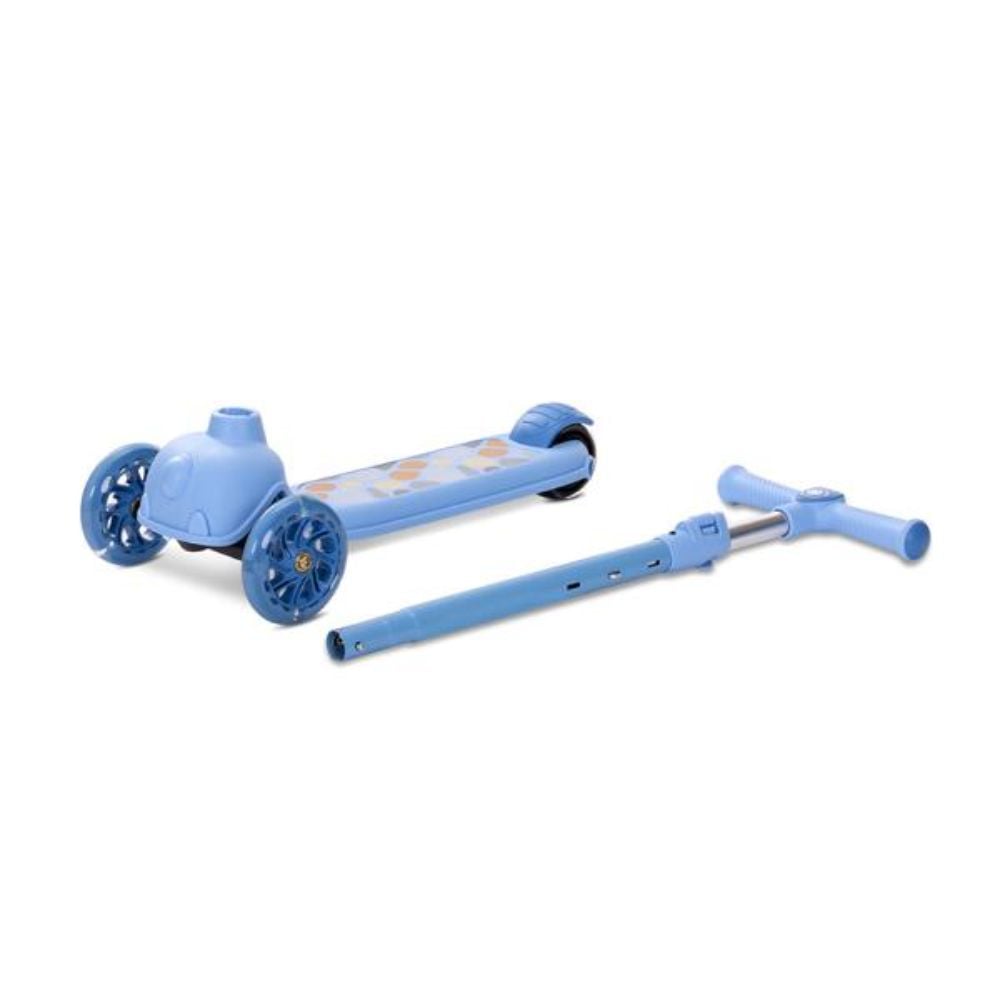 Trotineta, Lorelli Jetster, pana la 20 kg, maner reglabil 3 eozitii, roti cu leduri colorate, frana de picior, Blue