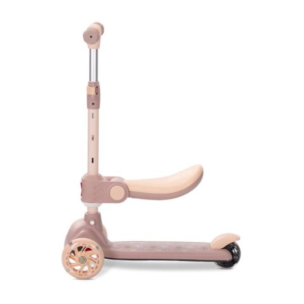 Trotineta, Lorelli Speedster, pana la 50 kg, scaun pliabil si reglabil, maner reglabil, roti cu leduri, frana de picior, Beige
