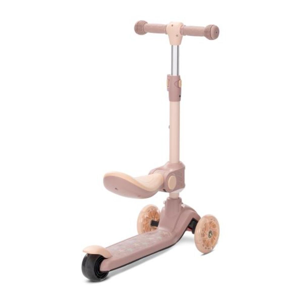 Trotineta, Lorelli Speedster, pana la 50 kg, scaun pliabil si reglabil, maner reglabil, roti cu leduri, frana de picior, Beige