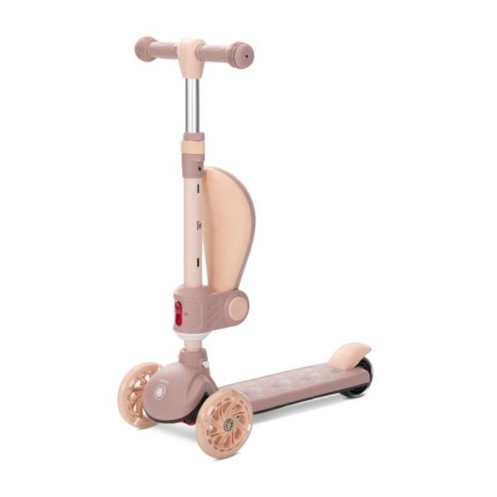 Trotineta, Lorelli Speedster, pana la 50 kg, scaun pliabil si reglabil, maner reglabil, roti cu leduri, frana de picior, Beige