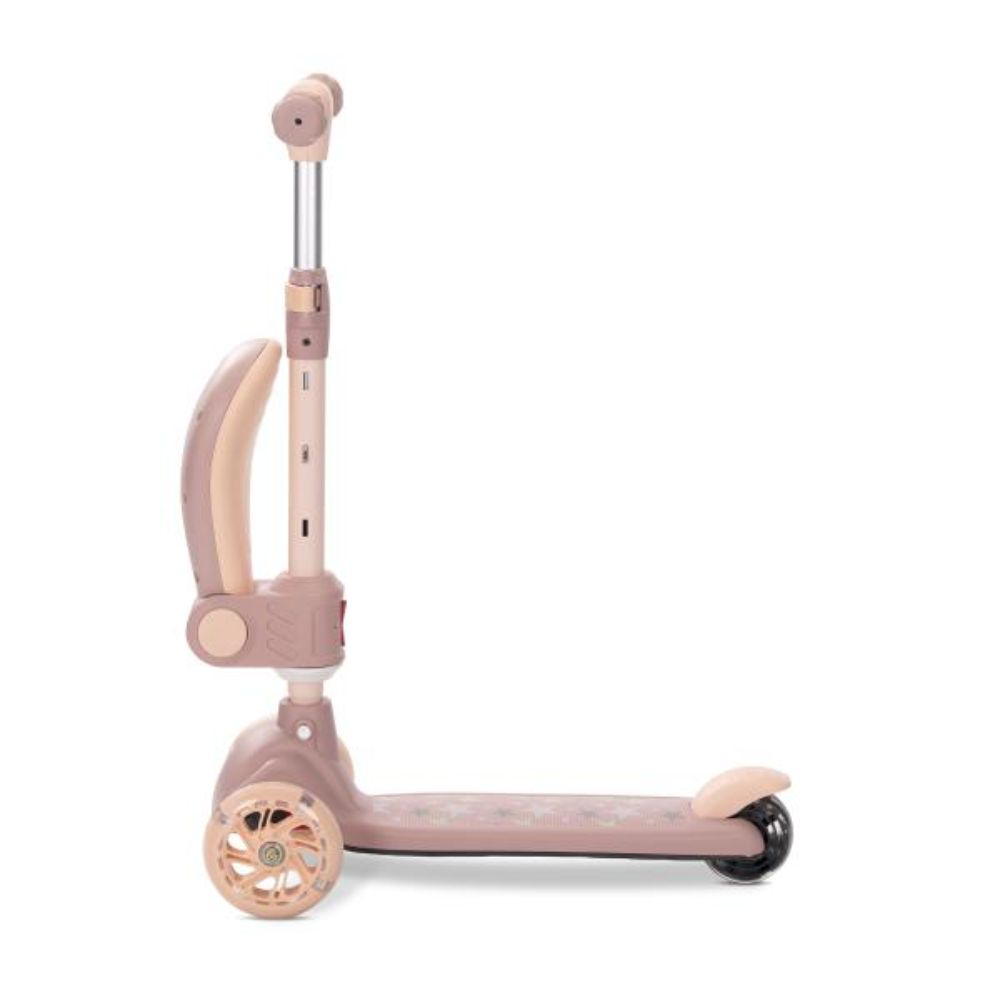 Trotineta, Lorelli Speedster, pana la 50 kg, scaun pliabil si reglabil, maner reglabil, roti cu leduri, frana de picior, Beige