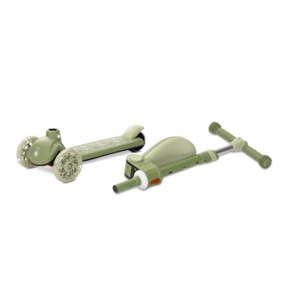 Trotineta, Lorelli Speedster, pana la 50 kg, scaun pliabil si reglabil, maner reglabil, roti cu leduri, frana de picior, Green
