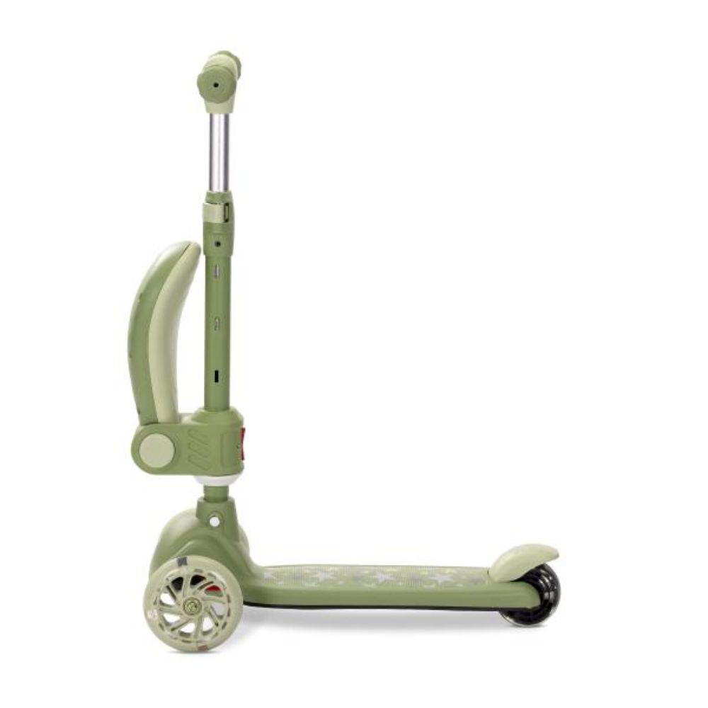 Trotineta, Lorelli Speedster, pana la 50 kg, scaun pliabil si reglabil, maner reglabil, roti cu leduri, frana de picior, Green