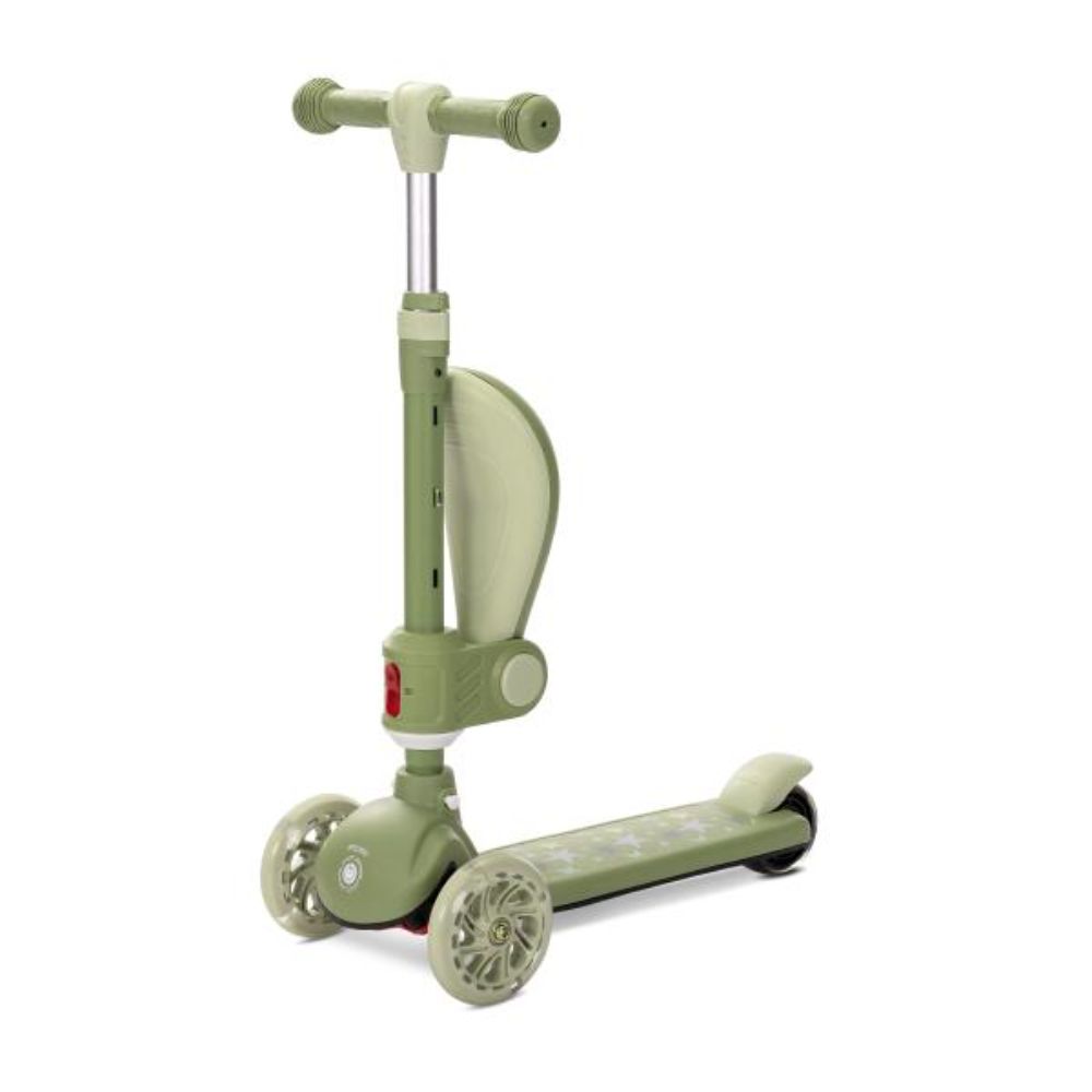 Trotineta, Lorelli Speedster, pana la 50 kg, scaun pliabil si reglabil, maner reglabil, roti cu leduri, frana de picior, Green