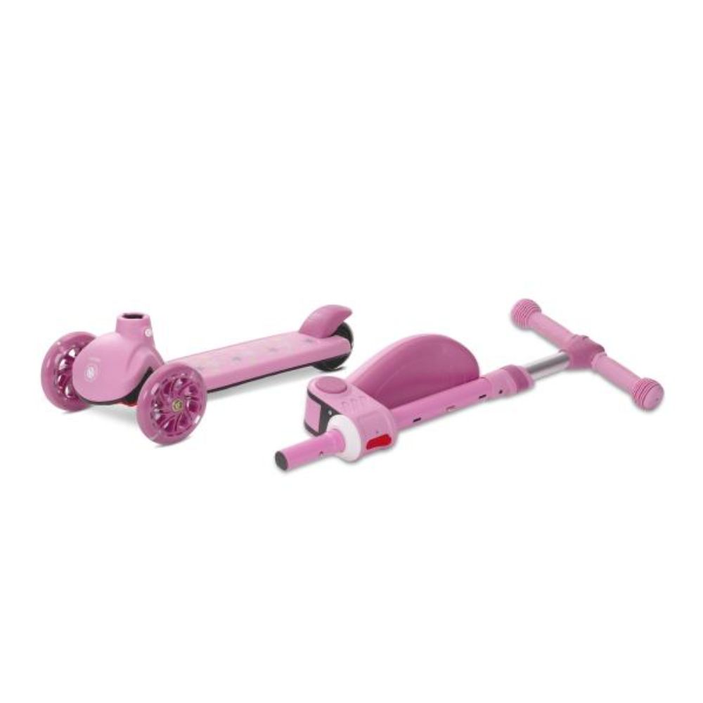 Trotineta, Lorelli Speedster, pana la 50 kg, scaun pliabil si reglabil, maner reglabil, roti cu leduri, frana de picior, Pink