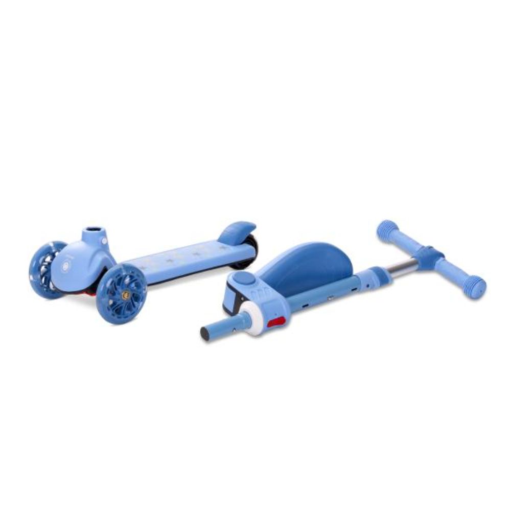Trotineta, Lorelli Speedster, pana la 50 kg, scaun pliabil si reglabil, maner reglabil, roti cu leduri, frana de picior, Blue