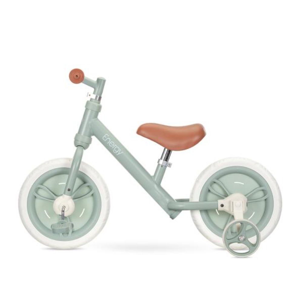 Bicicleta de echilibru 2 in 1, Lorelli Energy, include pedale si roti auxiliare, Green