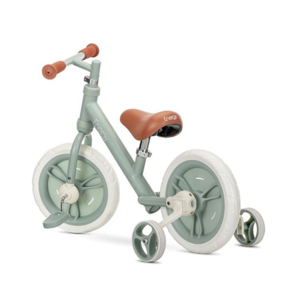 Bicicleta de echilibru 2 in 1, Lorelli Energy, include pedale si roti auxiliare, Green