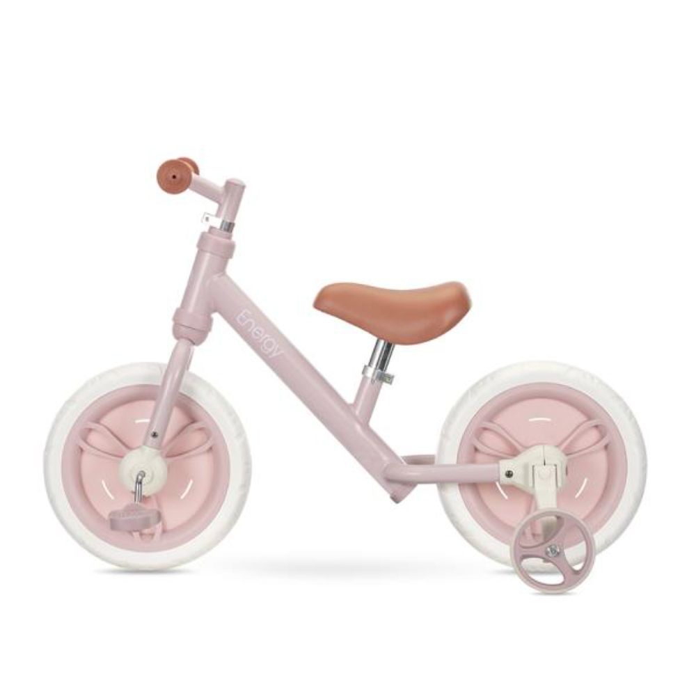 Bicicleta de echilibru 2 in 1, Lorelli Energy, include pedale si roti auxiliare, Pink