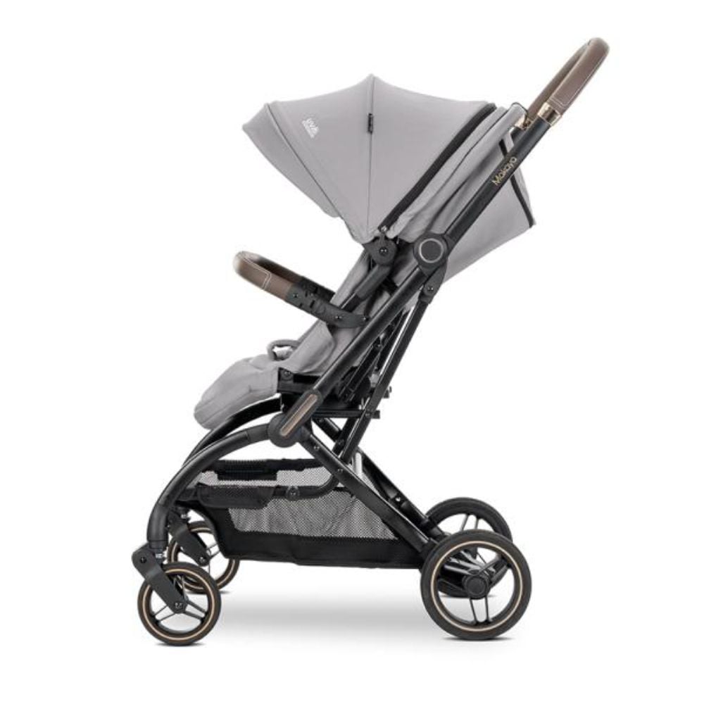 Carucior pentru nou-nascut, Lorelli Makaya, cu scaun rotativ 360 grade, cadru din aluminiu, pana la 22 kg, Grey