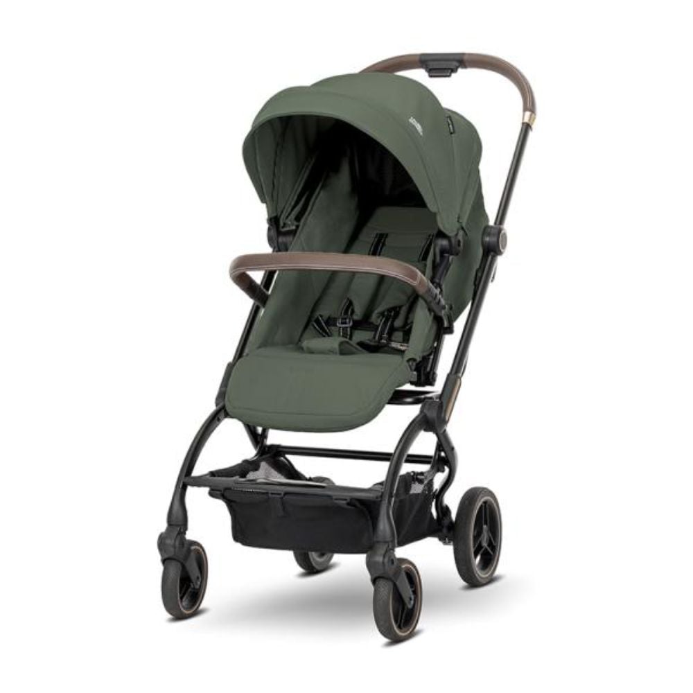 Carucior pentru nou-nascut, Lorelli Makaya, cu scaun rotativ 360 grade, cadru din aluminiu, pana la 22 kg, Green