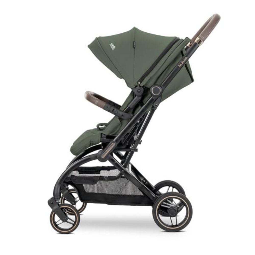 Carucior pentru nou-nascut, Lorelli Makaya, cu scaun rotativ 360 grade, cadru din aluminiu, pana la 22 kg, Green