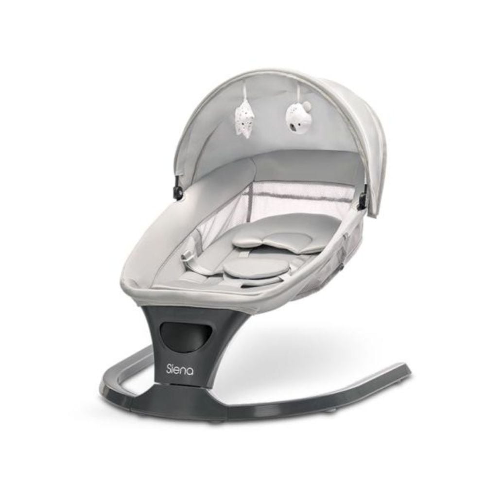 Leagan electric, Lorelli Siena, 5 viteze de leganare, senzor inteligent de miscare, telecomanda, panou muzical, Light Grey