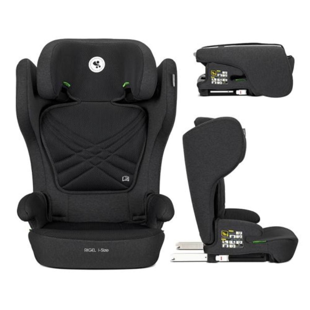 Scaun auto, Lorelli Rigel, I-Size, Isofix, pliabil pentru depozitare usoara, tetiera reglabila, 100-150 cm, Black
