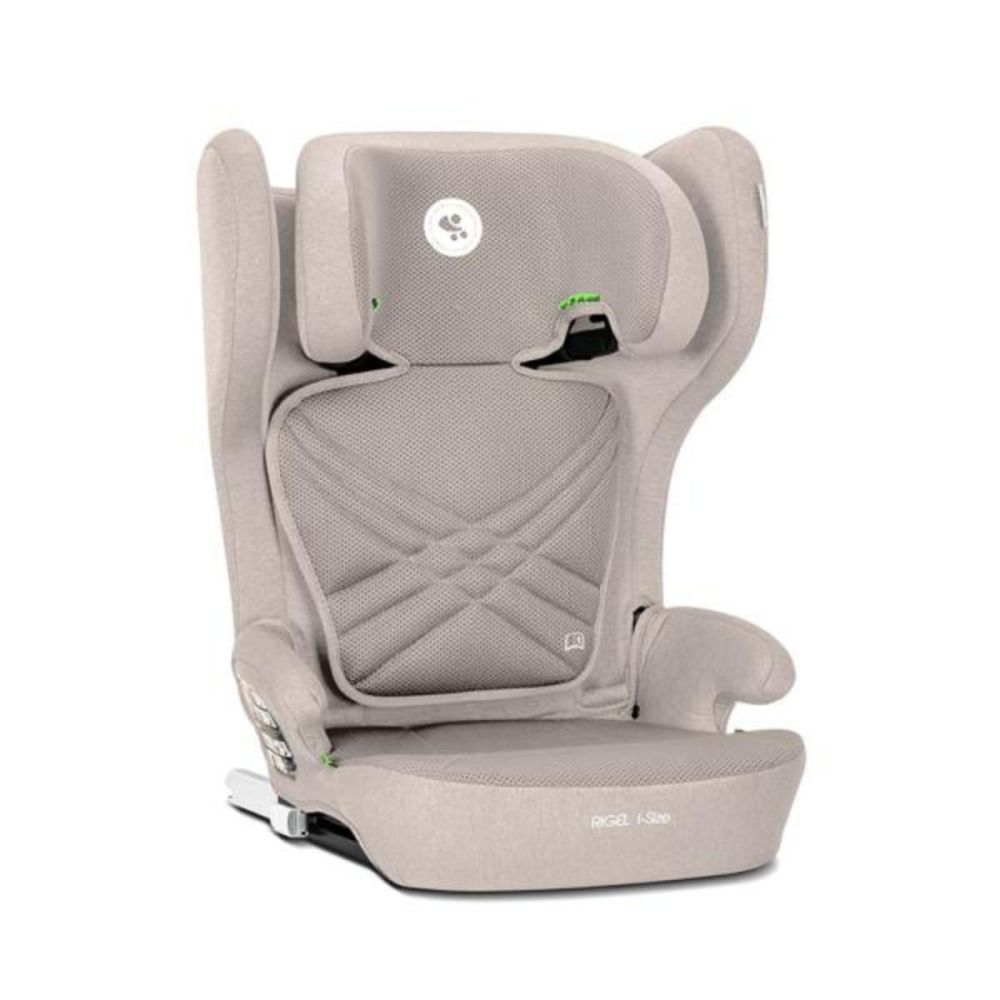 Scaun auto, Lorelli Rigel, I-Size, Isofix, pliabil pentru depozitare usoara, tetiera reglabila, 100-150 cm, Beige