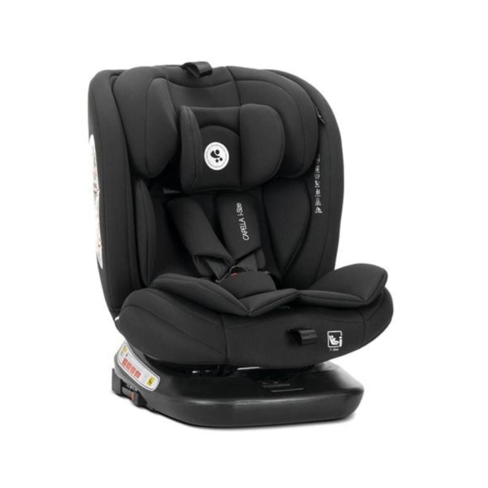 Scaun auto, Lorelli Capella, I-Size, Isofix, rotativ 360 grade, spatar reglabil 4 pozitii, tetiera reglabila, 40-150 cm, Black