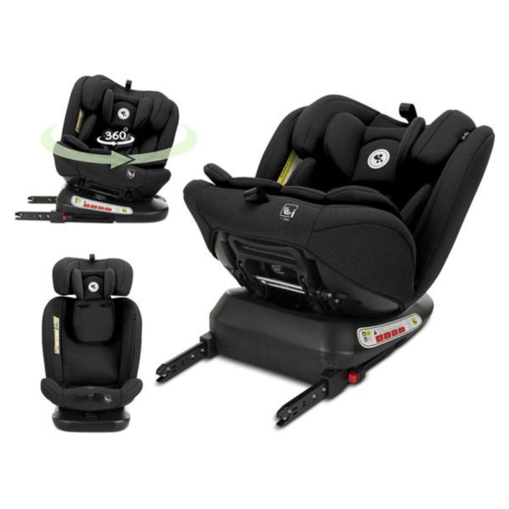 Scaun auto, Lorelli Capella, I-Size, Isofix, rotativ 360 grade, spatar reglabil 4 pozitii, tetiera reglabila, 40-150 cm, Black