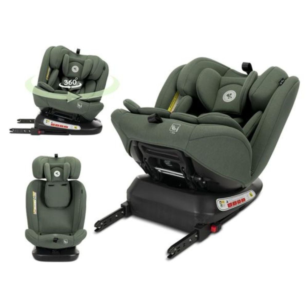 Scaun auto, Lorelli Capella, I-Size, Isofix, rotativ 360 grade, spatar reglabil 4 Pozitii, tetiera reglabila, 40-150 cm, Green