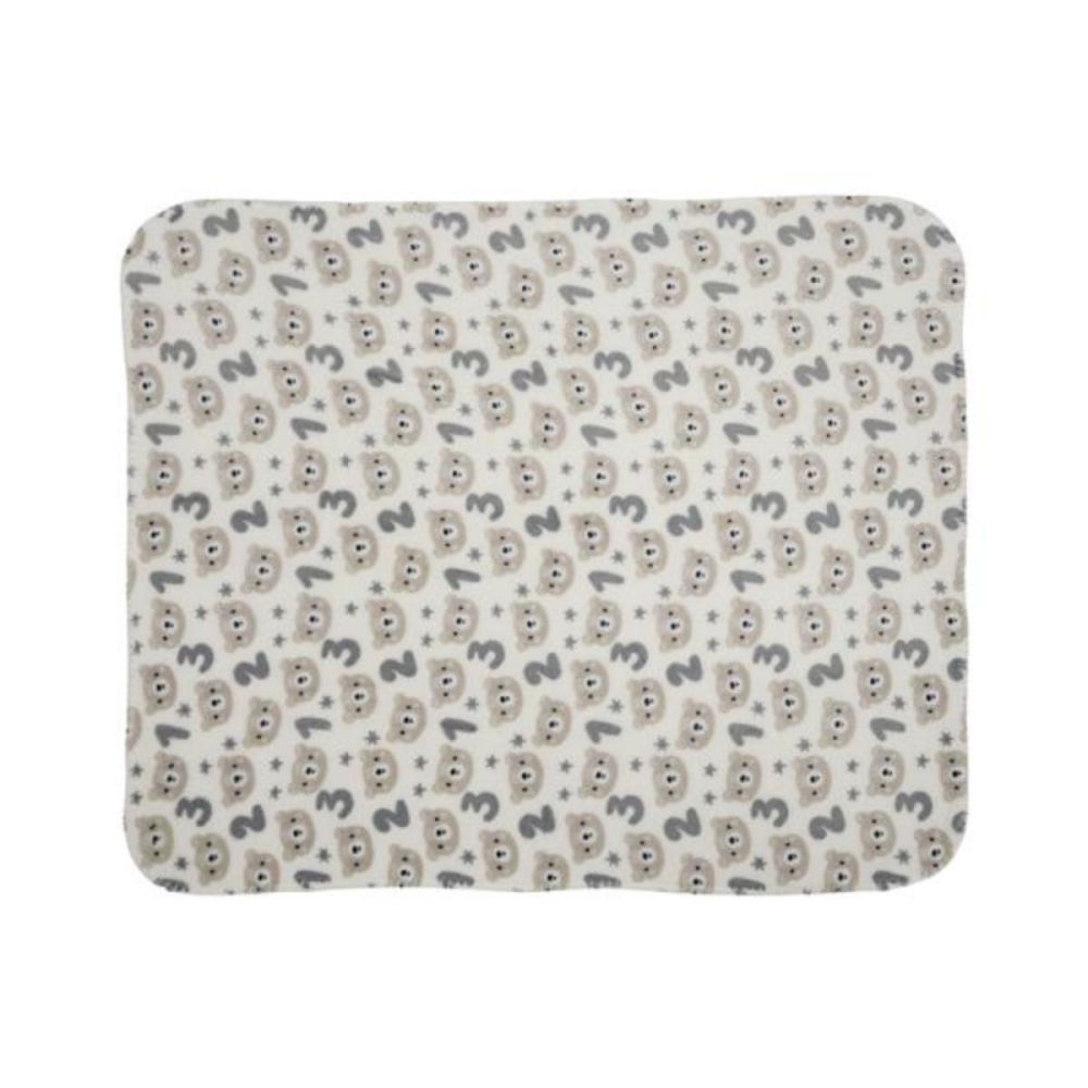 Set 2 piese, Lorelli, paturica moale 90 x 75 cm, pernuta in forma de ursulet 45 x 30 cm, Poffy, Beige