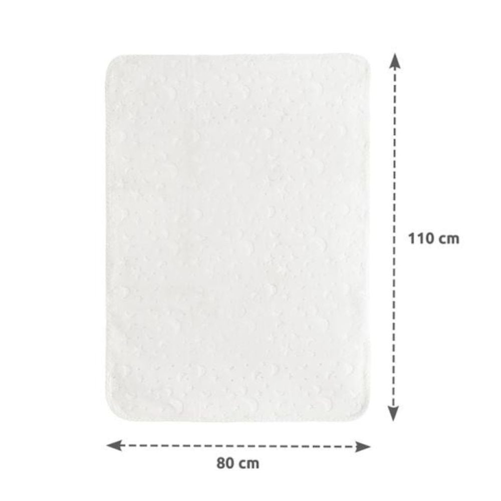 Paturica pentru bebelusi, Lorelli Twinkle, material moale, model decorativ in relief, 80 x 110 cm, White