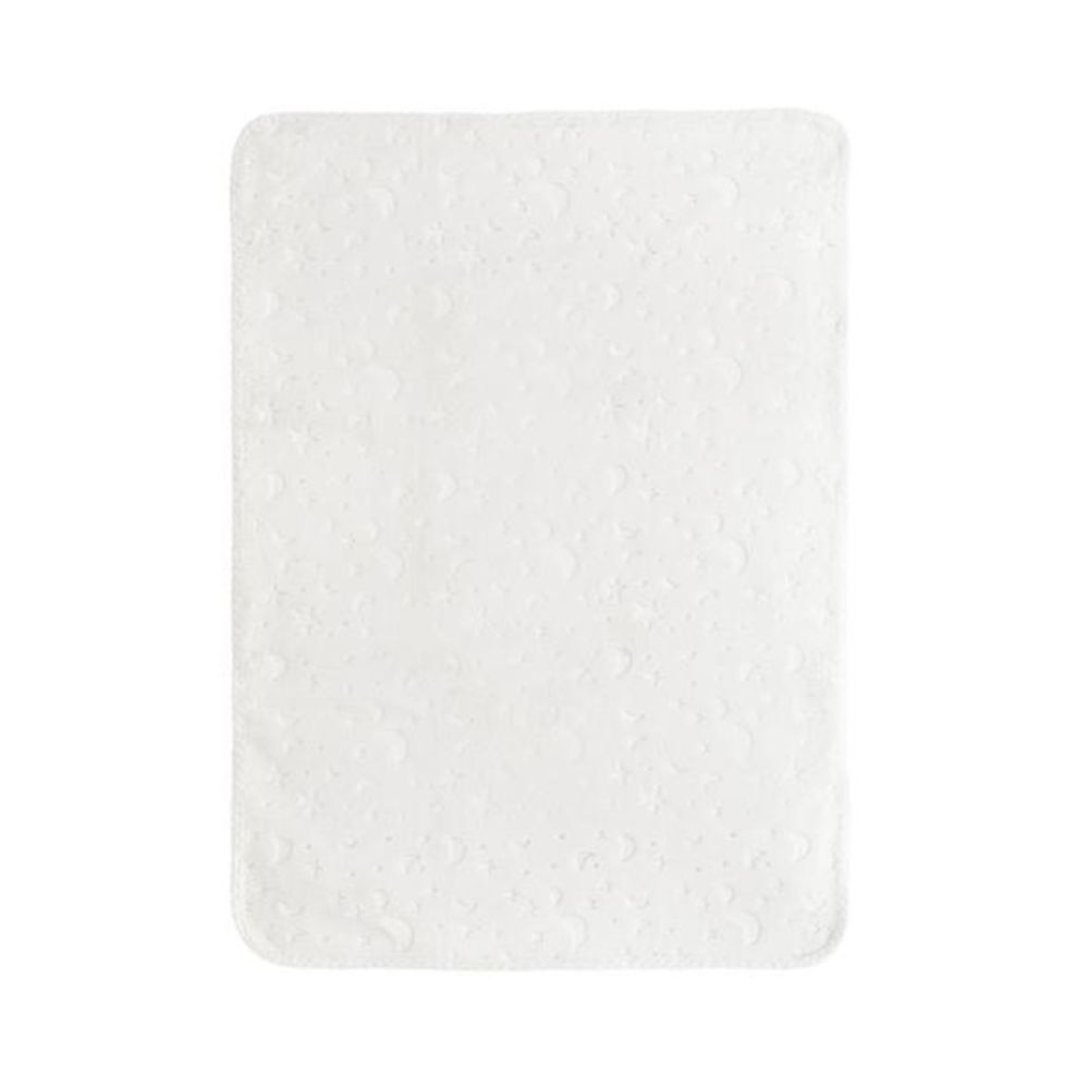 Paturica pentru bebelusi, Lorelli Twinkle, material moale, model decorativ in relief, 80 x 110 cm, White