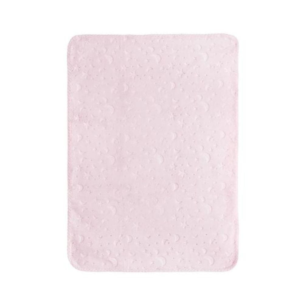 Paturica pentru bebelusi, Lorelli Twinkle, material moale, model decorativ in relief, 80 x 110 cm, Pink