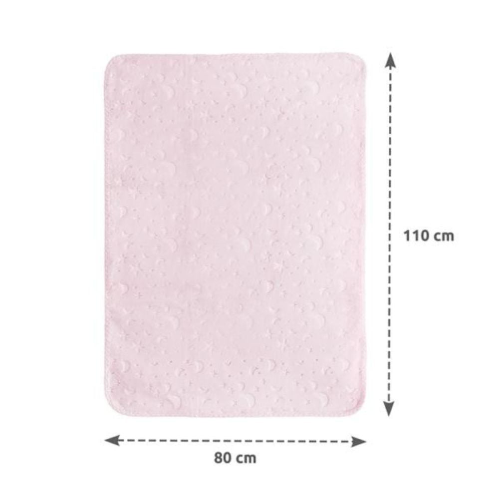 Paturica pentru bebelusi, Lorelli Twinkle, material moale, model decorativ in relief, 80 x 110 cm, Pink