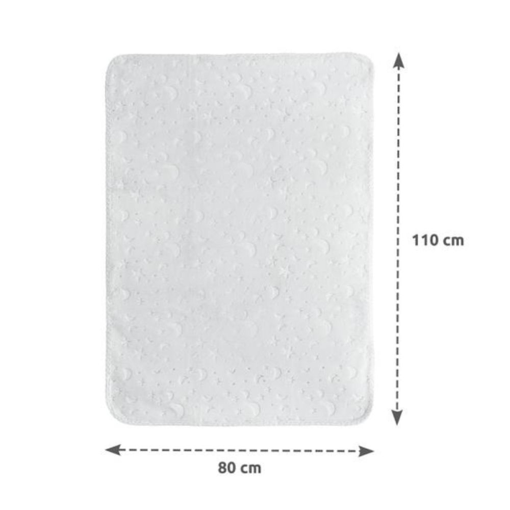 Paturica pentru bebelusi, Lorelli Twinkle, material moale, model decorativ in relief, 80 x 110 cm, Grey