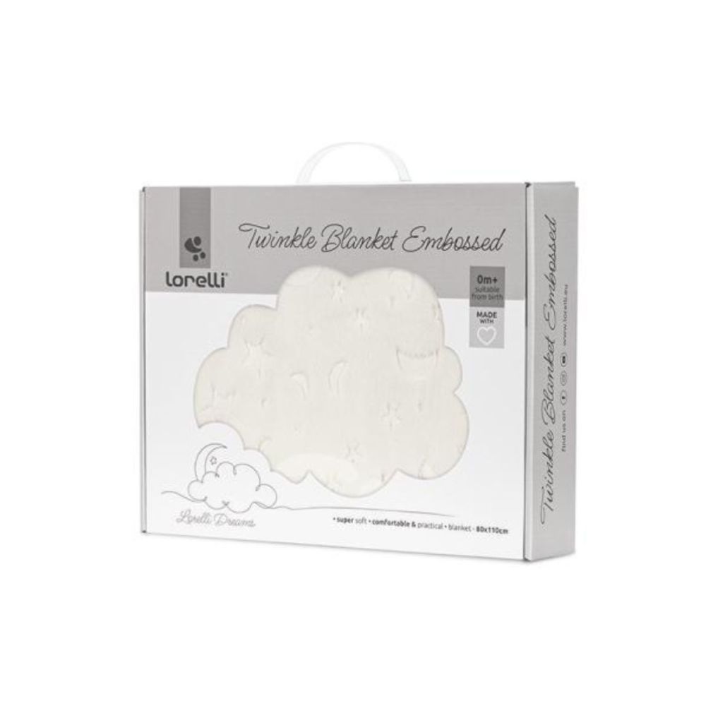 Paturica pentru bebelusi, Lorelli Twinkle, material moale, model decorativ in relief, 80 x 110 cm, Beige