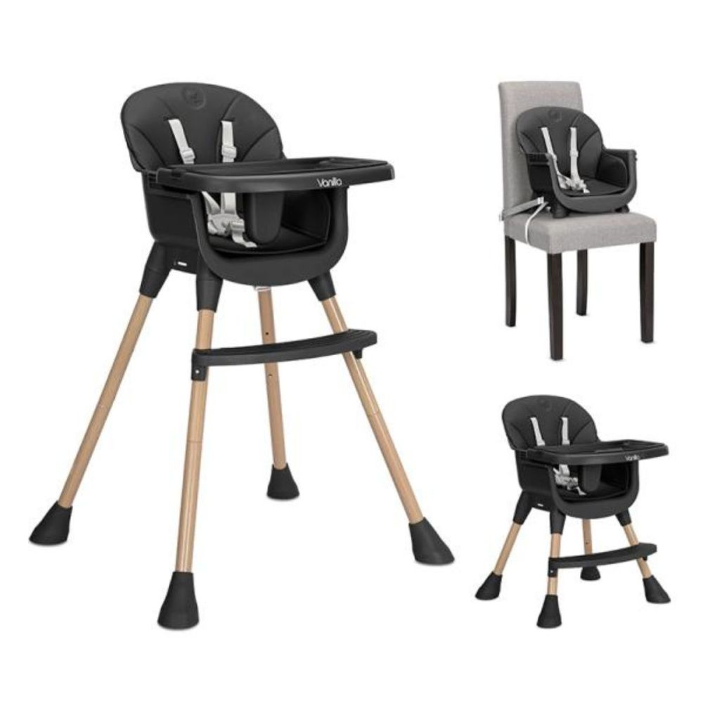 Scaun inalt de masa, Lorelli Vanilla, 3 in 1, Black