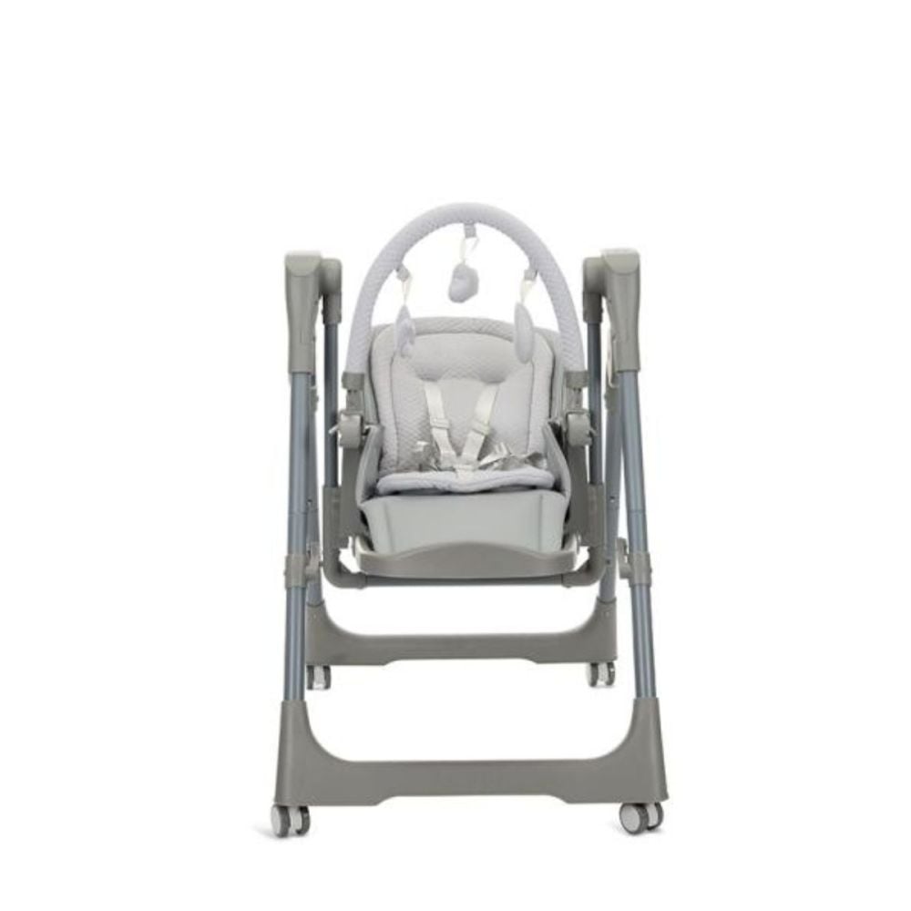 Leagan electric si scaun de masa 2 in 1, Lorelli Nomino, bluetooth, telecomanda, 3 viteze de leganare, panou muzical, Grey