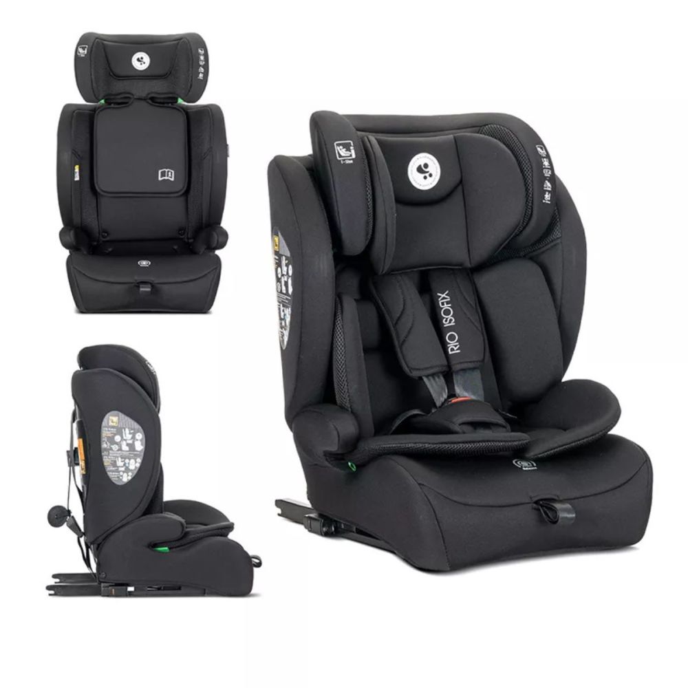 Scaun auto, Lorelli Rio, Isofix cu Top Tether, I-Size, 76-150 cm, Black