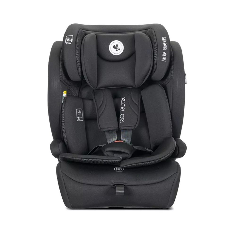 Scaun auto, Lorelli Rio, Isofix cu Top Tether, I-Size, 76-150 cm, Black