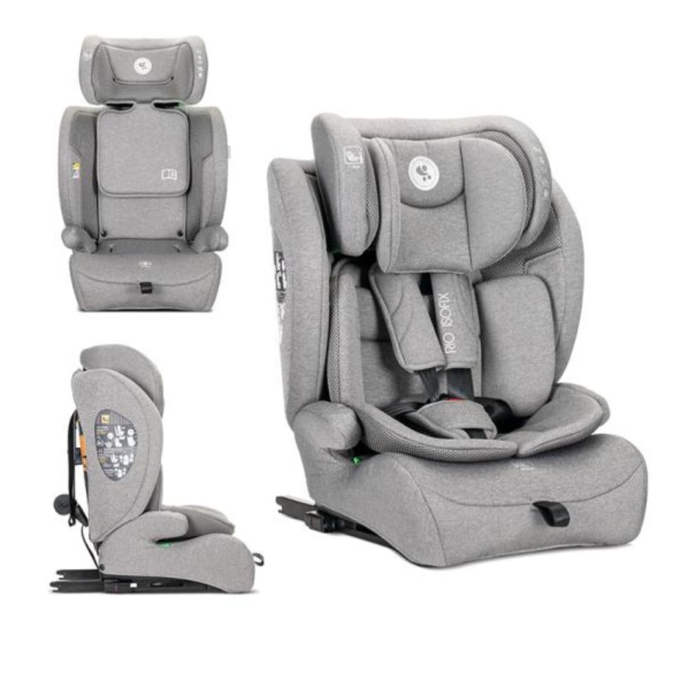 Scaun auto, Lorelli Rio, Isofix cu Top Tether, I-Size, 76-150 cm, Grey