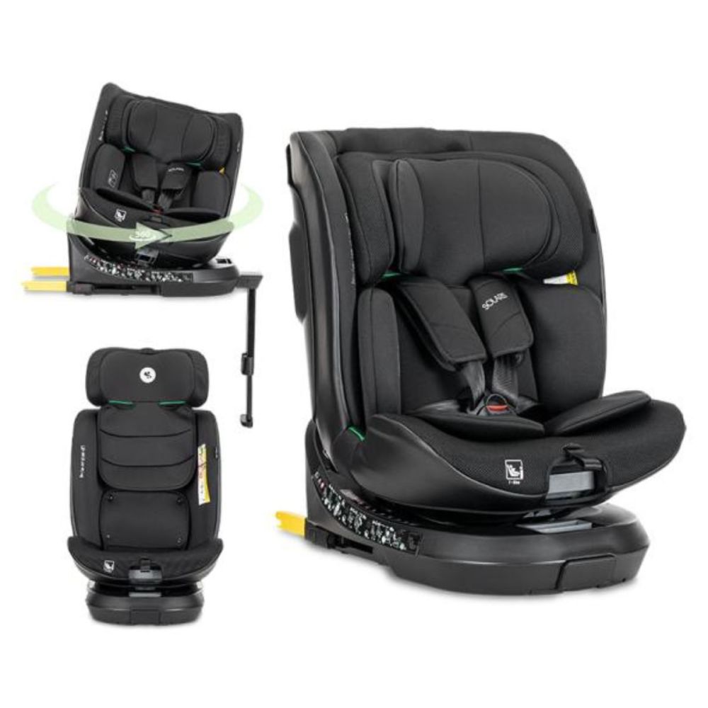 Scaun auto, Lorelli Solaris, I-Size, Isofix, picior de sprijin, rotativ 360, 40-150 cm, Black