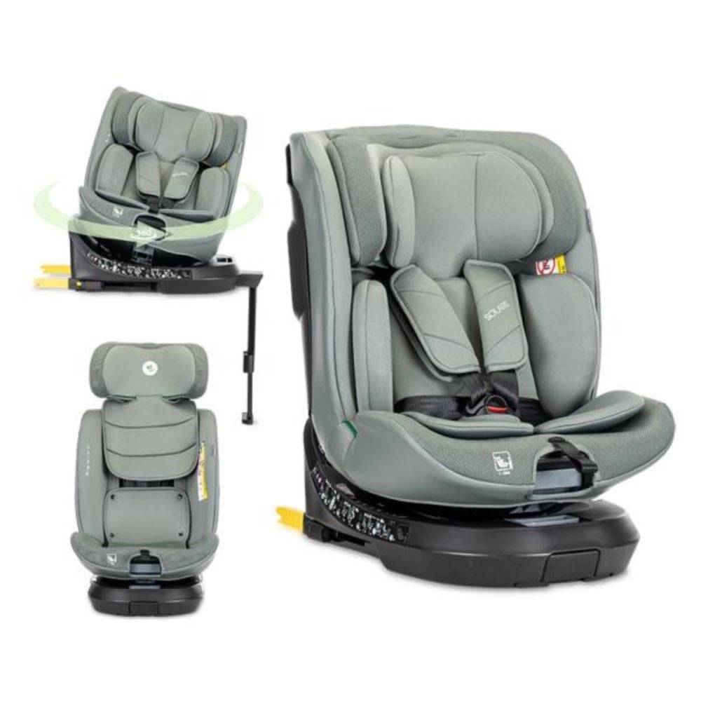 Scaun auto, Lorelli Solaris, I-Size, Isofix, picior de sprijin, rotativ 360, 40-150 cm, Green