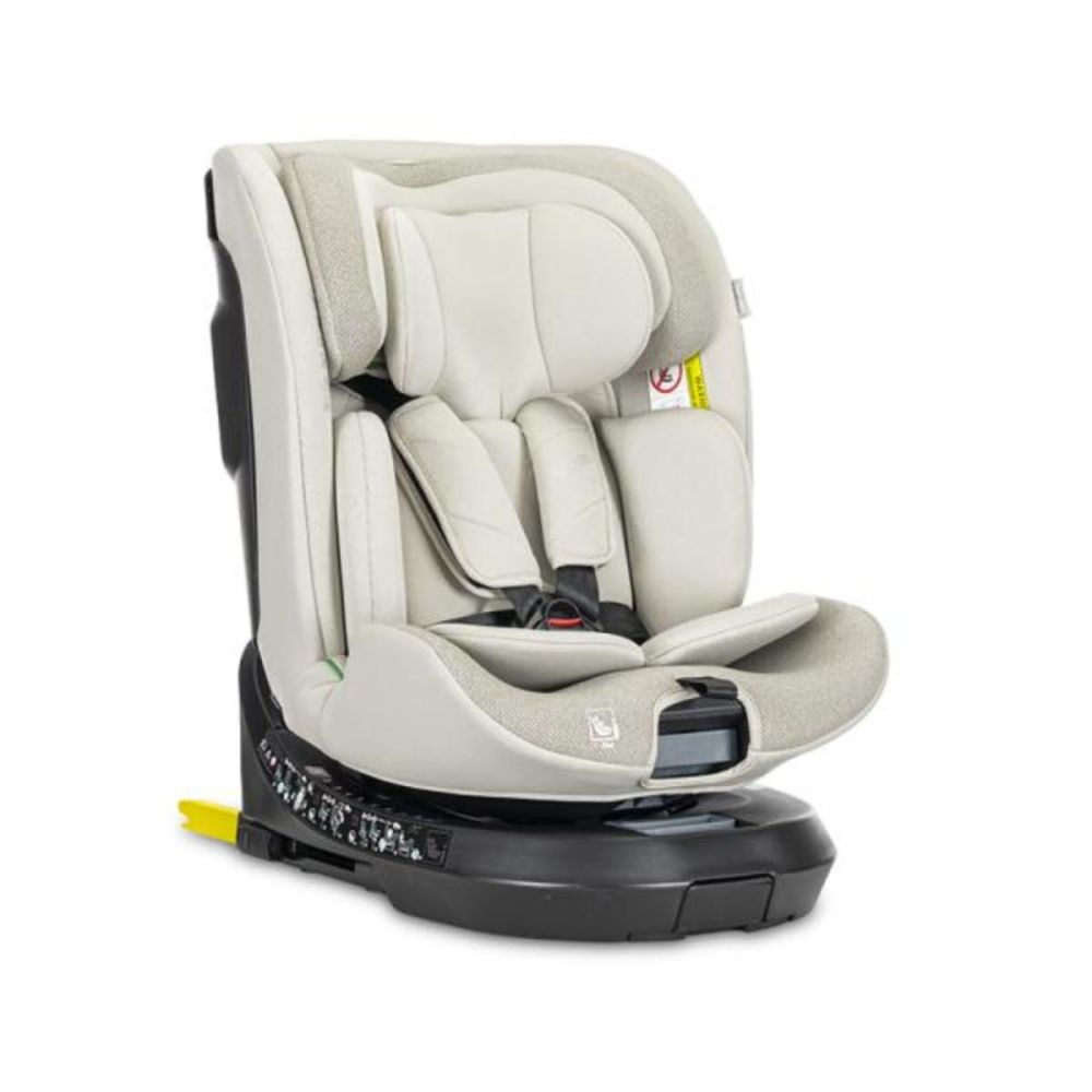 Scaun auto, Lorelli Solaris, I-Size, Isofix, picior de sprijin, rotativ 360, 40-150 cm, Beige