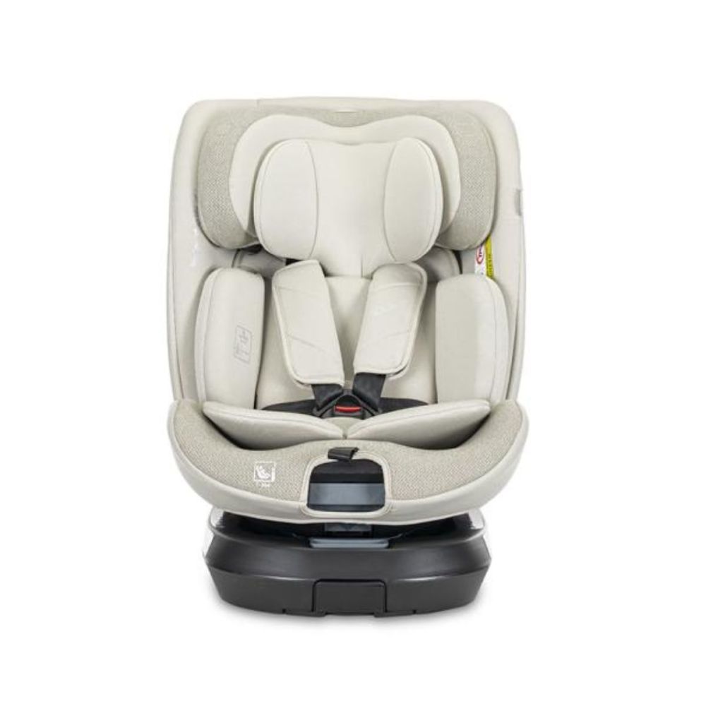 Scaun auto, Lorelli Solaris, I-Size, Isofix, picior de sprijin, rotativ 360, 40-150 cm, Beige