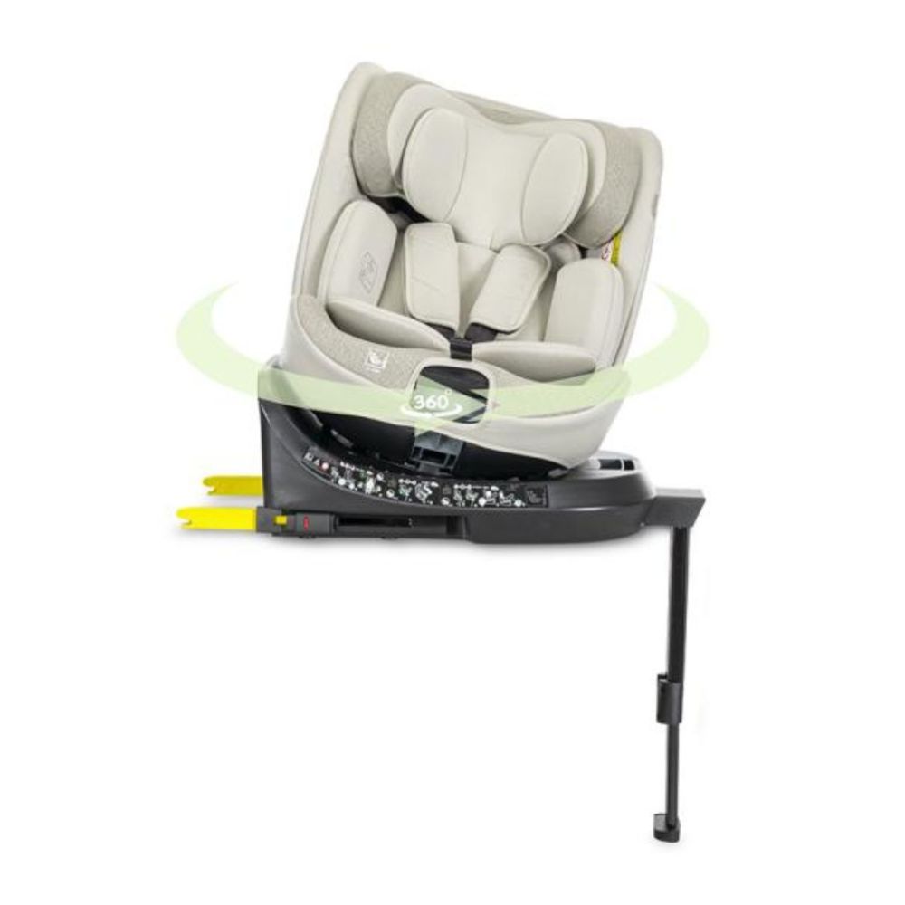 Scaun auto, Lorelli Solaris, I-Size, Isofix, picior de sprijin, rotativ 360, 40-150 cm, Beige