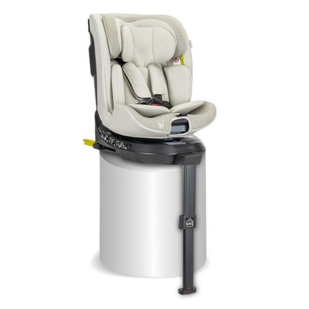 Scaun auto, Lorelli Solaris, I-Size, Isofix, picior de sprijin, rotativ 360, 40-150 cm, Beige