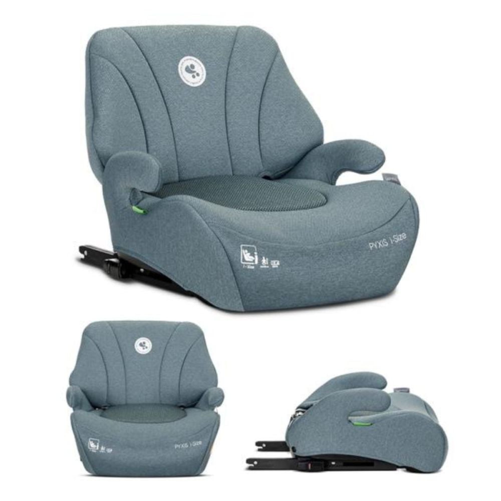 Scaun auto, Lorelli Pyxis, I-Size, Isofix, tip booster cu spatar detasabil, 125-150 cm, Blue