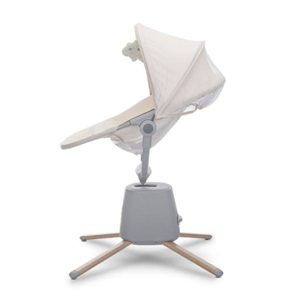 Leagan electric pentru bebelusi, Lorelli Storky, bluetooth, telecomanda, 5 viteze de leganare, Beige