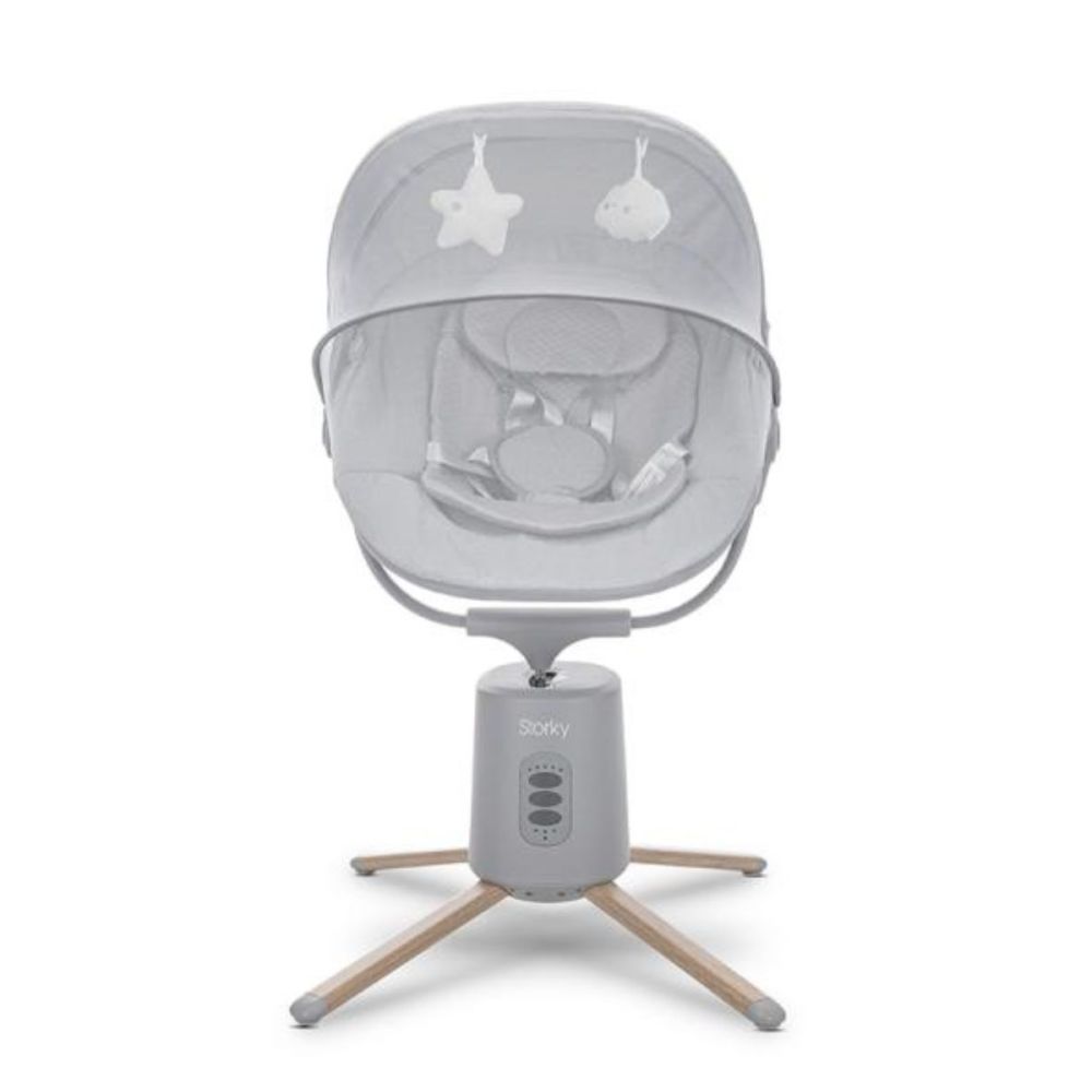 Leagan electric pentru bebelusi, Lorelli Storky, bluetooth, telecomanda, 5 viteze de leganare, Grey