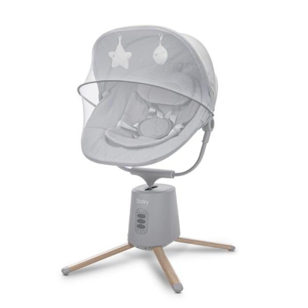 Leagan electric pentru bebelusi, Lorelli Storky, bluetooth, telecomanda, 5 viteze de leganare, Grey