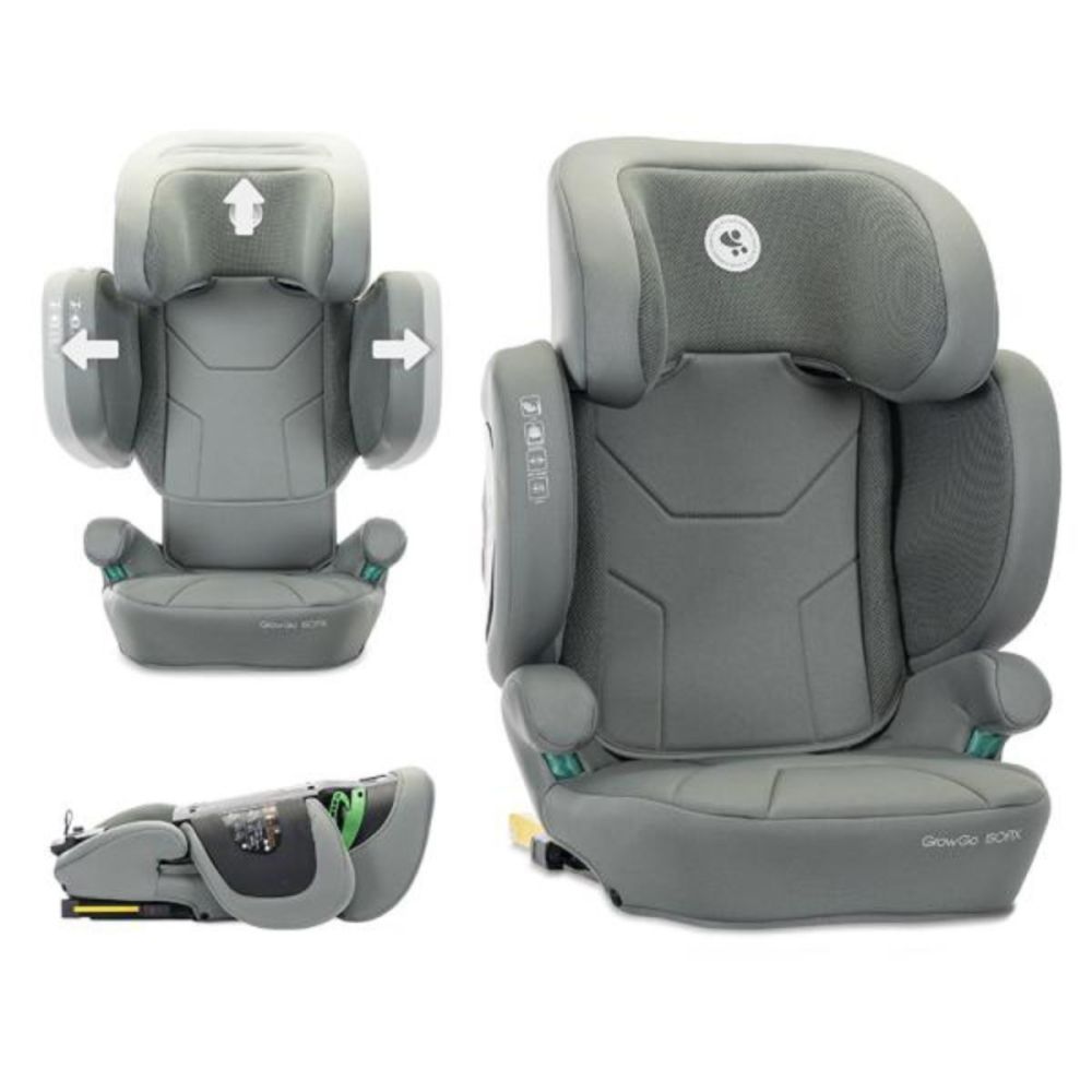 Scaun auto, Lorelli Growgo, Isofix, pliabil, protectii laterale extensibile, spatar reglabil, tetiera reglabila, 100-150 cm, Green
