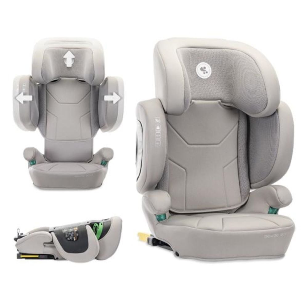 Scaun auto, Lorelli Growgo, Isofix, pliabil, protectii laterale extensibile, spatar reglabil, tetiera reglabila, 100-150 cm, Grey